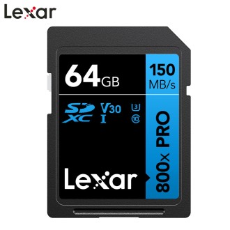 Memoria SD 64GB Lexar UHS-I SDHC 800x - U3 -V30 -150mb/s